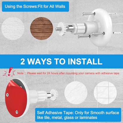 1 Pack Adhesive Ring Camera Mount Stick Up Mount Holder Compatible with Outdoor Security 360° Adjustable Security Mounting Bracket Camera Not Included (White) - color: White, size: 1 Pack