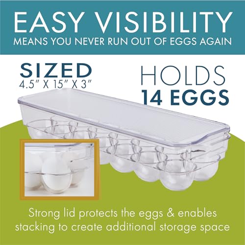 Dial Industries Fridge Egg Storage Holder, 14 Egg Container with Lid