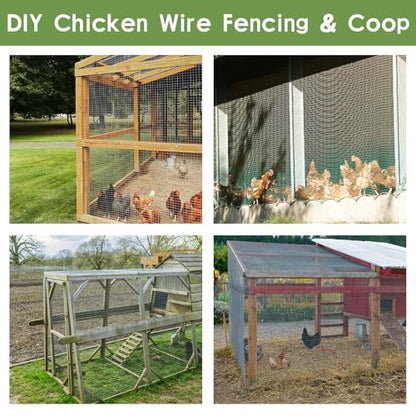 Tongmo Black Hardware Cloth, 1/2 inch 48'' x 50'Chicken Wire Fence, 19 Gauge Vinyl Coated Welded Cage Wire Mesh Roll Supports Poultry Netting Cage Garden Fence…