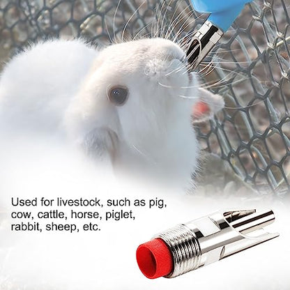 Jardin 2Pcs Stainless Steel Pig Water Nipple with 4/5" Thread, Automatic Pig Nipple Drinker Feeder Waterer Red Cap Feeding Watering Set Pig Home Farm Drinking Supplies