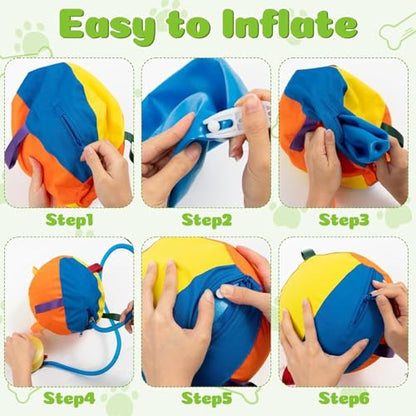 Heavy Duty Herding Ball for Dogs Horses Sheep, Inflatable Interactive Play Toy, Durable Training Exercise Ball for Pets Outdoor Activity (M:45CM) - size: M:45CM