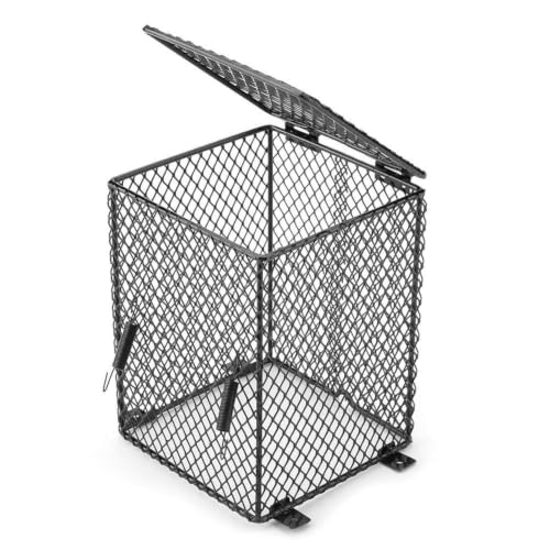 Hffheer Heater Guard Anti-Scald Reptile Heating Lamp Shade Heat Lamp Light Mesh Cover Day Night Ceramic Light Bulb Heating Lampshade(Cubiod)
