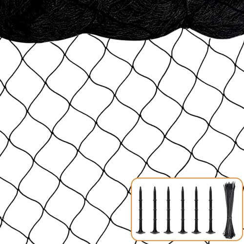 BSTPCOO Bird Net 25'x25' with 2.4" Square Mesh Bird Netting for Chicken Coop Roof, Poultry Netting Heavy Duty Nylon for Garden, Chicken Netting Fruit Tree Netting, Hawk Netting for Chicken Run - size: 2.4"-25' X 25'