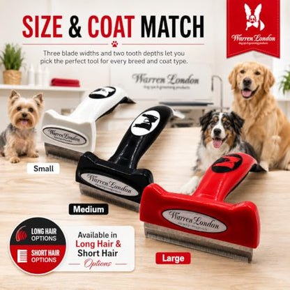 Warren London Dog Deshedding Brush for Medium Long Hair, Undercoat Rake - size: Long Hair | Medium