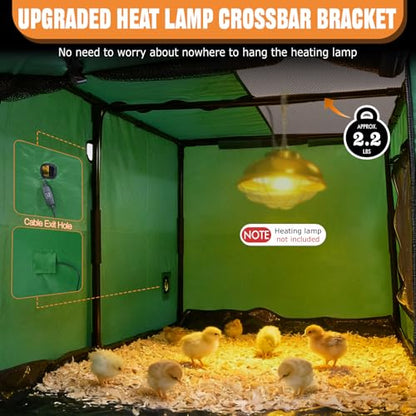 Tetuga Brooder Box for Chicks, Chicken Run Large Chick Starter Kit Portable Brooding Pen with Breathable Mesh & Waterproof Pad Outdoor Indoor Small Animal Enclosures for Chicken Duck Quail (Large)