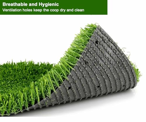 Washable Nesting Pads for Chicken Coop - 6 Pack 12"x12"x1.2" Chicken Laying Box Pads - Durable, Soft, Thick Artificial Grass Turf Mats for Nesting Boxes, Indoor/Outdoor Synthetic Bedding