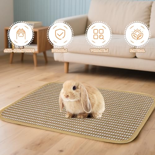 Rabbit Scratching Pad, Sisal Scratching Pad for Bunny, Guinea Pig, Cat. Resting Mats for Cages, Forage Grass Mat Indoor Essentials Accessories (3PCS) - size: TZZB-3PCS