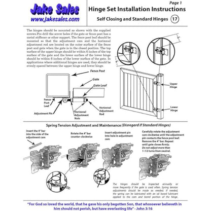 White Vinyl Fence Single Gate Hardware Kit - 2 Hinges with Mounting Hardware and 1 Latch (Case of 6) - size: White - Case - 6 Count