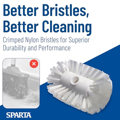 SPARTA Spectrum 7.5" Tank and Kettle Brush Head with Flared Nylon Bristles, 5.5" Diameter, 3/4-5 ACME Compatible, Commercial Cleaning Head Only, 7.5 Inches, White - size: 5.5 x 7.5 Inches