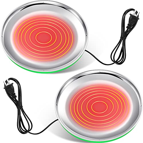 2 PCS Chicken Water Heater for Winter 110V 38W Poultry Drinker Heater Base Surface Temperature can Reach About 140 Fahrenheit Degree Chicken Waterer Electric Deicer Heated Base (Green) - color: Green