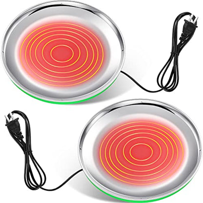 2 PCS Chicken Water Heater for Winter 110V 38W Poultry Drinker Heater Base Surface Temperature can Reach About 140 Fahrenheit Degree Chicken Waterer Electric Deicer Heated Base (Green) - color: Green
