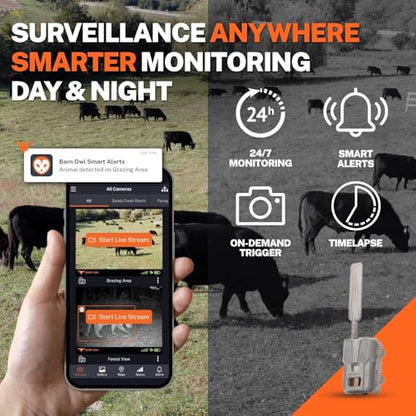 Barn Owl RangeCam Cellular Security Camera System – Off-Grid Monitoring with Solar Power, No WiFi, Works on All U.S. Networks – Farm, Ranch & Property Surveillance (RangeCam 2) - style: RangeCam 2