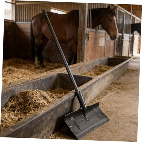 Mikikit Manual Livestock Waste Scraper and Poultry Manure Rake for Chicken Coop Cleaning, 40cm Stall Scraper Shovel for Barn and Livestock Cage Manure Removal