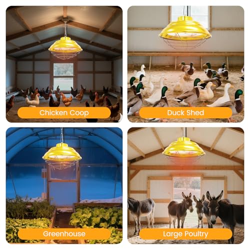 Hanging Chicken Coop Heater, 600W 2 Heating Levels Premium Waterproof Large Range Heaters for Cattle, Horses, Donkeys, Poultry, Greenhouse Plant - size: Large Heater