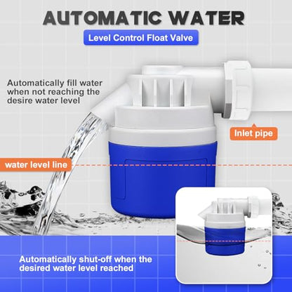 1" Side Inlet Water Float Valve, 1 Inch Big Flow Automatic Water Level Control Float Valve for Water Tank, Water Troughs, Pond, Pool, Livestock, Aquariums (1" Side Inlet) - color: 1" Side Inlet