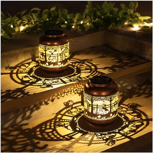 French Bulldog Solar Lanterns Outdoor Waterproof,Hanging Solar Lights French Bulldog Gifts for Women Men Metal LED Decorative Light for Yard,Patio,Lawn,Tabletop,Pathway,Landscape,Garden Decor - style: French Bulldog