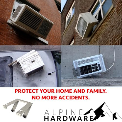 American Owned Universal Window Air Conditioner & Heat Pump Bracket Heavy-Duty Window AC Support-Support Air Conditioner Up to 180lbs for 12000 BTU AC to 24000 BTU AC Units Heavy Duty - size: HEAVY DUTY
