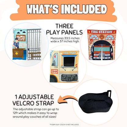 Couch Swag Play Panel for Childrens Foam Sofa Kids Couch - style: Adventure 3 Pack Bundle