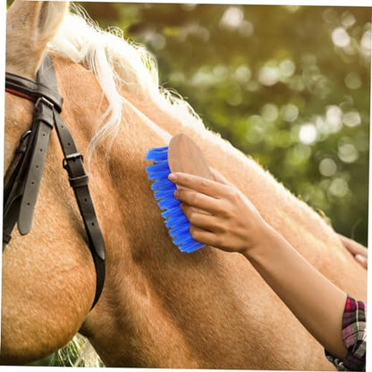 Kichvoe Horse Grooming Brush Stiff Bristle Wood Body Comb for Horse Hair Cleaning and Massage Multi Functional Equine Grooming Tool for Maintenance