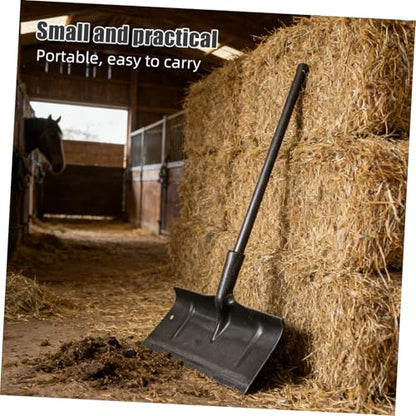 Manual Livestock Manure Removal Tool and Poultry Cage Cleaning Rake for Barn and Stable Maintenance, 40cm Manual Shovel with Handle for Farm Waste Scraping and Poultry Cage