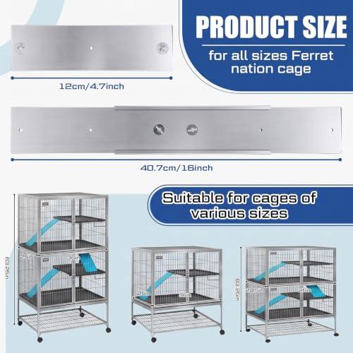 Chunful Scatter Guards Compatible with Ferret Nation & Critter Nation, 9 Pcs Pull Out Adjustable Small Animal Cages Guards, Urine & Litter Containment for Ferrets, Chinchillas, Rats (Aluminum Color) - color: Aluminum Color