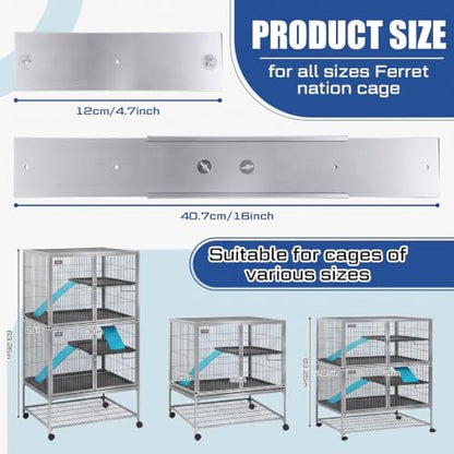 Chunful Scatter Guards Compatible with Ferret Nation & Critter Nation, 9 Pcs Pull Out Adjustable Small Animal Cages Guards, Urine & Litter Containment for Ferrets, Chinchillas, Rats (Aluminum Color) - color: Aluminum Color