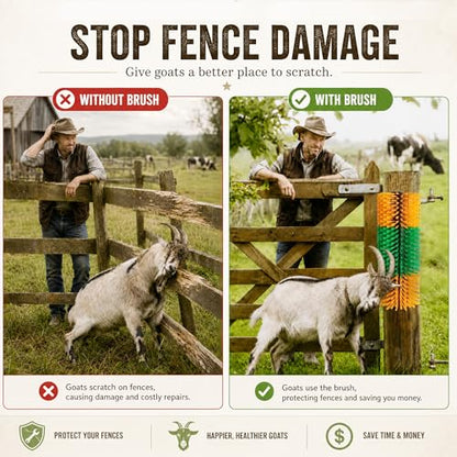 Livestock Scratching Brush, 4-Pack-Grooming Posts for Cows, Horses, Goats and Pigs with 8 Screws, Help Relieve Discomfort in Livestock and Prevent Damage to Fences - color: regular 4pcs