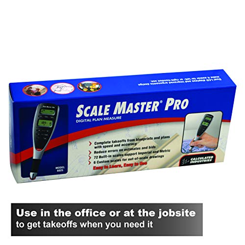 Calculated Industries Scale Master Pro 7.3-Inch Digital Plan Measure (6025) | 72 Built-in US Imperial and Metric Scales, 6 Custom Scales for Out-of-Scale Plans