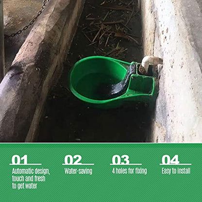Ymiko Automatic Livestock Water Bowl ABS Material Large Capacity Drinking Trough for Cows Horses Donkeys Sheep Dogs with Smooth Edge Design 4 Fixing Holes