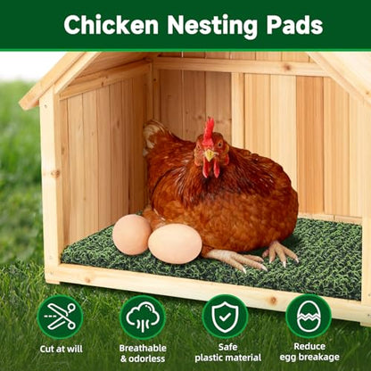 DRQ 8 Pcs Nesting Pads for Chicken Coop - Washable Chicken Nesting Pads, Reusable Chicken Coop Accessories for Hen Laying Mats 12"×12" (Green) - color: Green