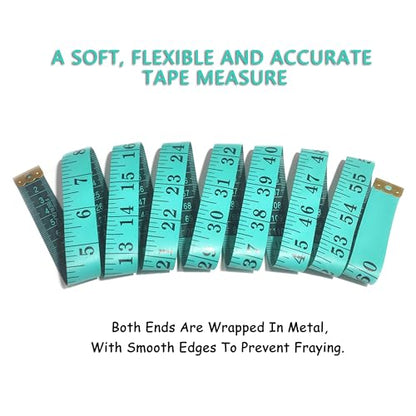 Tape Measure Body Measuring Tape, Soft Fabric Measuring Tape for Sewing Cloth Measurement, 60 Inch Double Scale Tailor Ruler for Weight Loss (Green) - color: Green