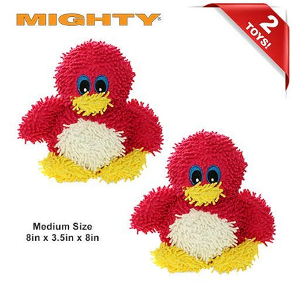 MIGHTY® 2 Pack Microfiber Medium Penguin Dog Toys | Ultra Durable Plush Toy with Multiple Layers & Reinforced Seams , Washable and Floats , Mighty® Construction - color: 2PK Pink Penguin