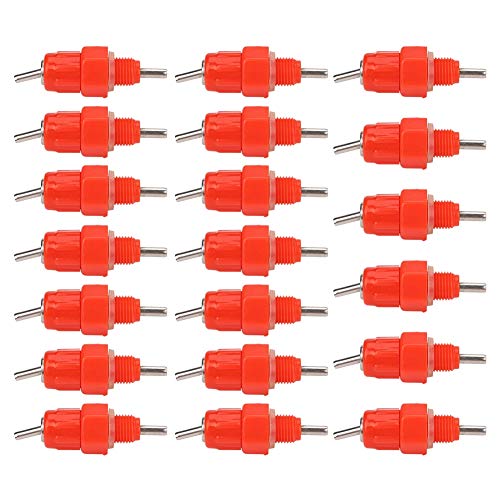 HEEPDD Poultry Water Nipple Drinkers, Style, Stainless Steel and Plastic, Automatic Chicken Waterer for Livestock, 20-Pack Set Poultry Water Nipple Drinkers, Screwin Nan Domestic Animals