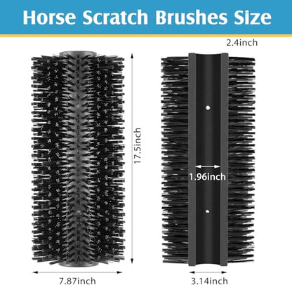 3 Pack Livestock Scratching Brush Itch Relief Horse Scratching Post Self-grooming Goat Scratcher with Durable Screws for Horse Pony Goat Sheep Pig Donkey (Black) - color: Black