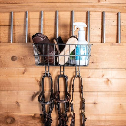 EASY-UP Pro Series Stall Basket & Tack Rack | Convenient Organizational Solution for Equestrian Equipment | Ideal for Show & Home, Holds Essential Horse Items