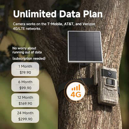 TKENPRO Trail Camera, Cellular Trail Cameras with Built in SIM Card Unlimited Data Plan 2K Live Video Game Camera Trail Cameras with Night Vision Motion Activated Waterproof IP66 Deer Camera