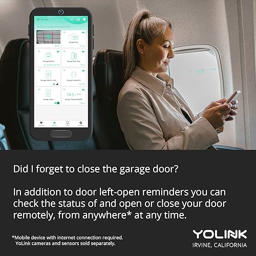 YoLink 1/4 Mile World's Longest Range Smart Wireless Garage Door Opener, App Control, Compatible with Alexa IFTTT, YoLink Hub Required - color: White Contoller 2+White Sensor