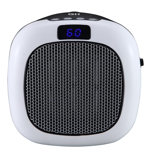 Good Housekeeping Wall-Mount Indoor Mini Space Heater w/ Thermostat & Remote, 750W, White - color: White