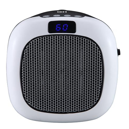 Good Housekeeping Wall-Mount Indoor Mini Space Heater w/ Thermostat & Remote, 750W, White - color: White