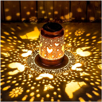 Chicken Solar Lanterns Outdoor Waterproof Hanging Solar Lights Chicken Gifts for Women Men Metal Decorative LED Lanterns for Garden Decor,Yard,Patio,Lawn,Pathway,Landscape - style: Chicken