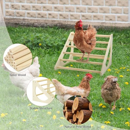 Chicken Roosting Bar Solid Wood Roosting Ladder Poultry Perch Stand Jungle Gym for Backyards Chicken Coops Farms Chicken Toy for Chicks Hens Roosters Large Birds Parrots Macaws S - size: Small