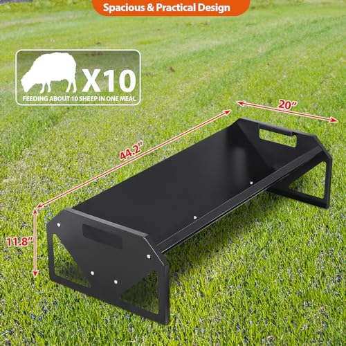 Pasture Feeder 44.2" Long, Livestock Feeder for Farms | with Deeper Feeding Pan, Heavy-Duty Livestock Feeding Troug