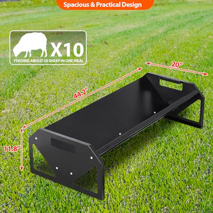 Pasture Feeder 44.2" Long, Livestock Feeder for Farms | with Deeper Feeding Pan, Heavy-Duty Livestock Feeding Troug