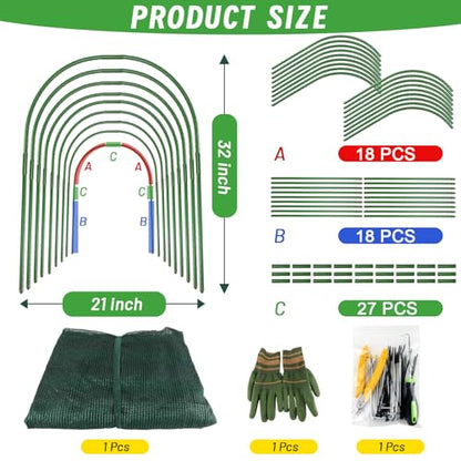 Chicken Runs for Yard,79" & 157" Extra Long Foldable Chicken Tunnels for Outside,All-in-One Kit with Sun Protection Net, Removable Door, Frame & Tools (Green, 315 * 21 * 32 inches) - size: 315*21*32 inches