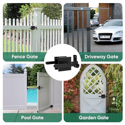 JUBEST Double Side Gate Latch, Heavy Duty Swinging Door Latch Gate Hardware for Left Inswing Outdoor Fence, Wooden Gates, Pool Gate, Backyard, Garden - size: GL01