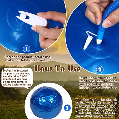 Sotiff 2 Pcs 40 Inch Horse Ball for Play Large Horse Big Equine Herding Anti Burst Dog Ball Soccer Giant, Pump Included(40 Inch,Blue and Red) - color: Blue and Red