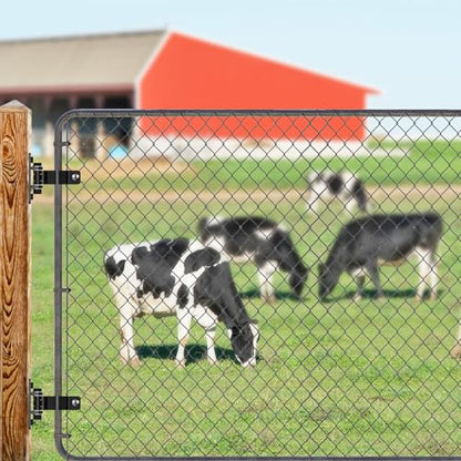 Insaga Gate Hinges Heavy Duty Carbon Steel Chain Link Fence Parts Electroplated Finish, Removable Bolts for Wall Mount, Fits 1-3/8'' Outer Diameter Pipes/Posts for Farm, Fence Gate (2Pack, Black) - size: 1-3/8''
