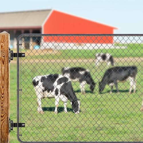 Insaga Gate Hinges Heavy Duty Carbon Steel Chain Link Fence Parts Electroplated Finish, Removable Bolts for Wall Mount, Fits 1-5/8'' Outer Diameter Pipes/Posts for Farm, Fence Gate (2Pack, Black) - size: 1-5/8''