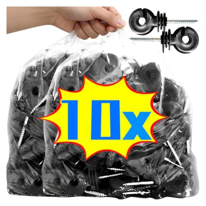Electric Fencing Ring Insulators Electric Fence Insulators Screw in for Wood Post Easy Install Ranch Farm Fencing Supplies All Weather(5pcs) - color: 5pcs