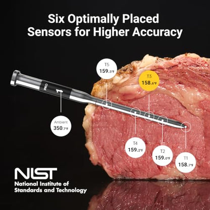 ThermoMaven Sub-1G Wireless Meat Thermometer, 2 Probes WiFi Thermometer | 3000FT Open Range, Smart App + Base Control, 6 Sensor NIST ±0.5°F Accuracy, BBQ Smoker Grill Oven, Brisket Steak Turkey Pork - color: Orange-Dual Probe